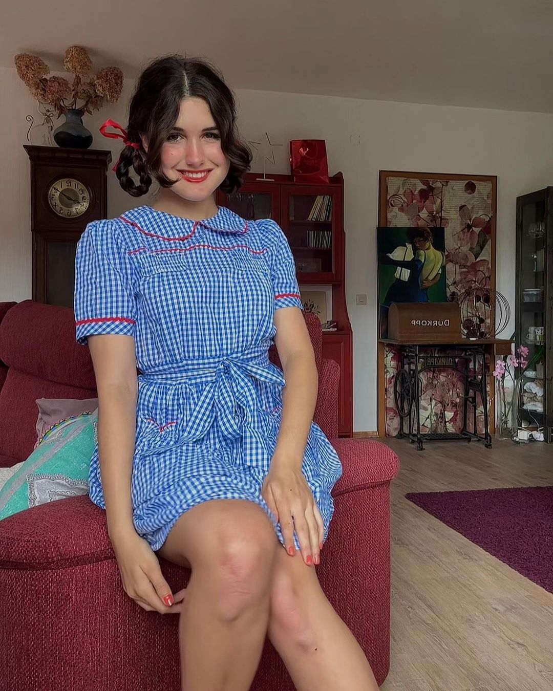 Get trendy with Gingham Babydoll Coquette Lolita Movie Inspired Dress - available at Peiliee Shop. Grab yours for $35 today!