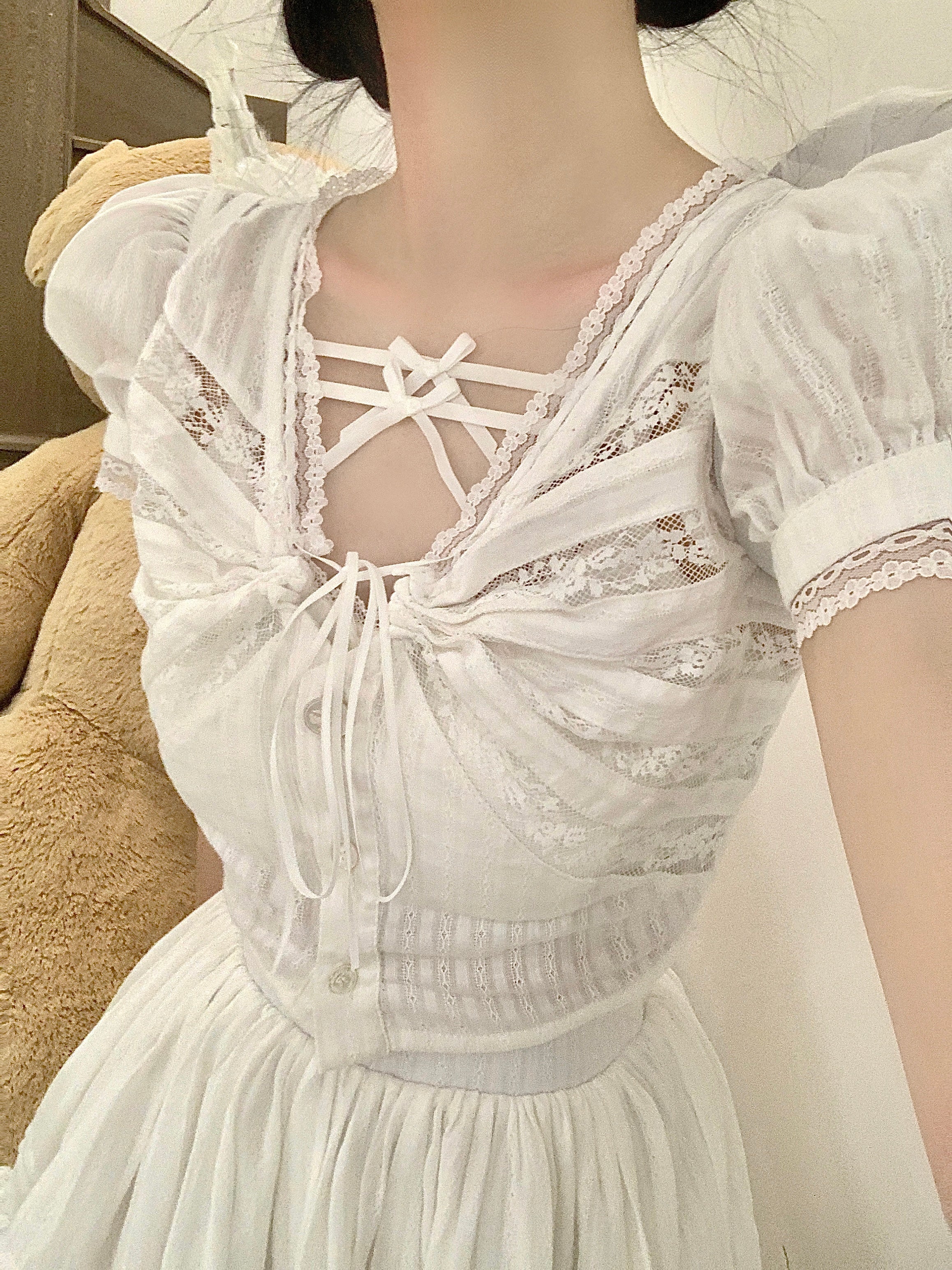 Get trendy with White Daisy Lover Cotton Set - Dresses available at Peiliee Shop. Grab yours for $35 today!