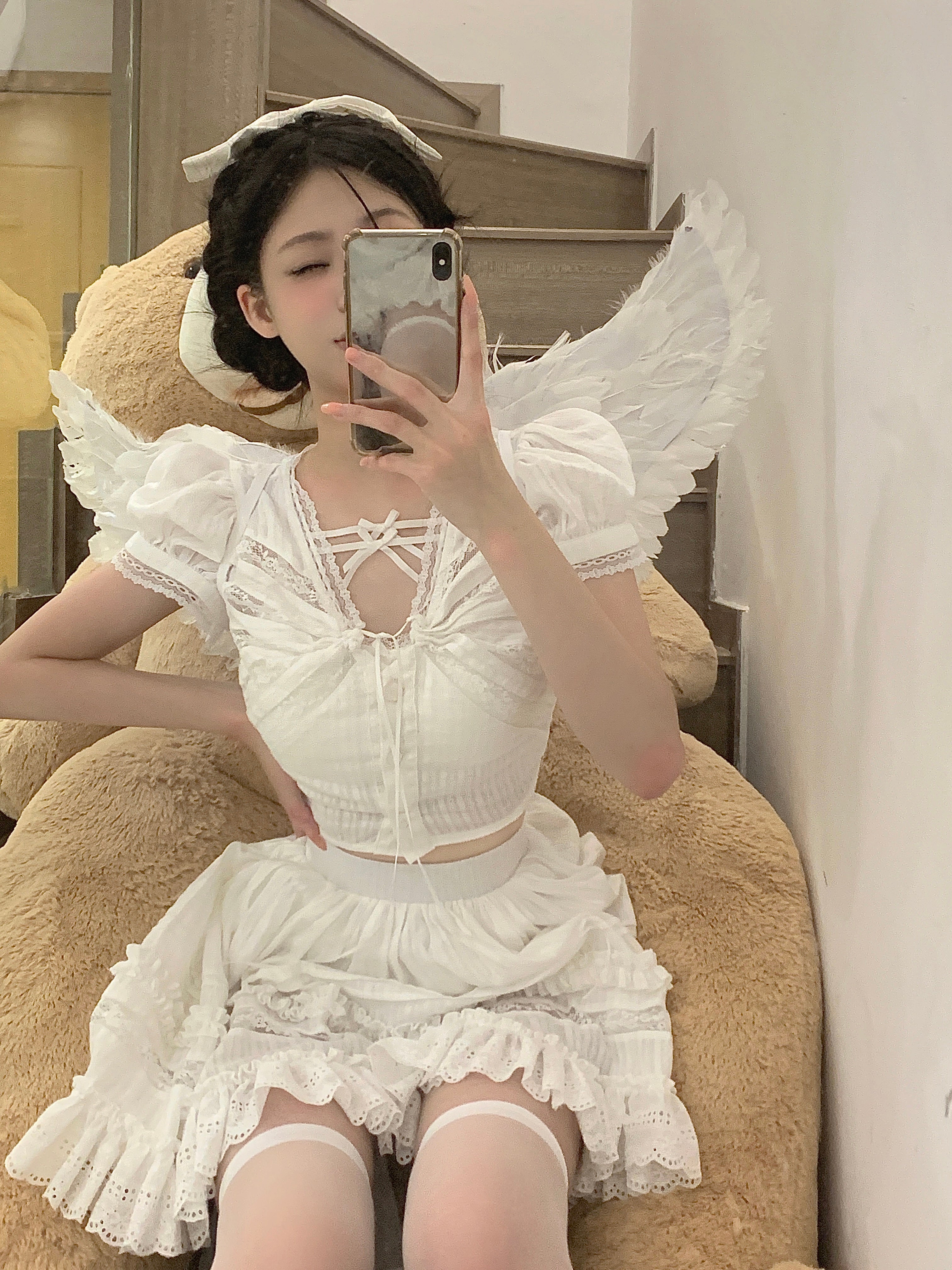 White Daisy Lover Cotton Set - Premium Dresses from Leonie Girl - Just $35.00! Shop now at Peiliee Shop