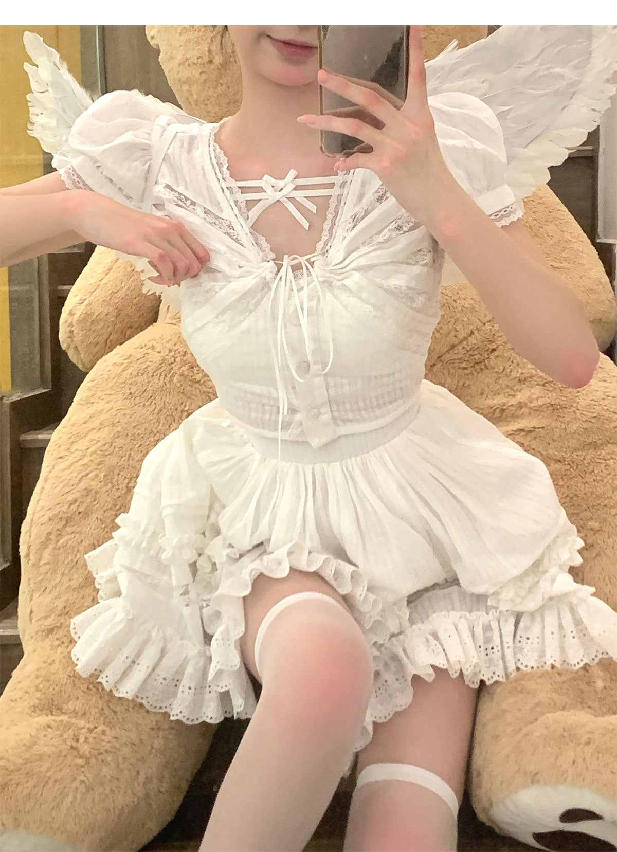 Get trendy with White Daisy Lover Cotton Set - Dresses available at Peiliee Shop. Grab yours for $35 today!
