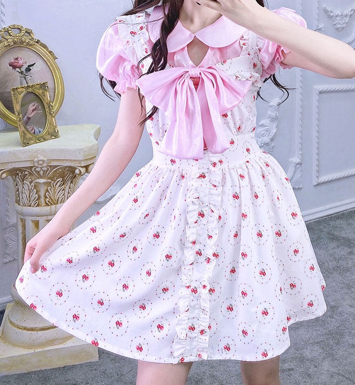 Get trendy with Floral princess mini dress - available at Peiliee Shop. Grab yours for $39 today!