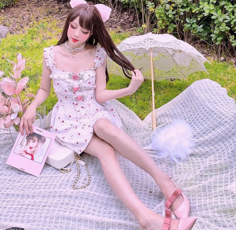 Get trendy with Floral princess mini dress - available at Peiliee Shop. Grab yours for $39 today!