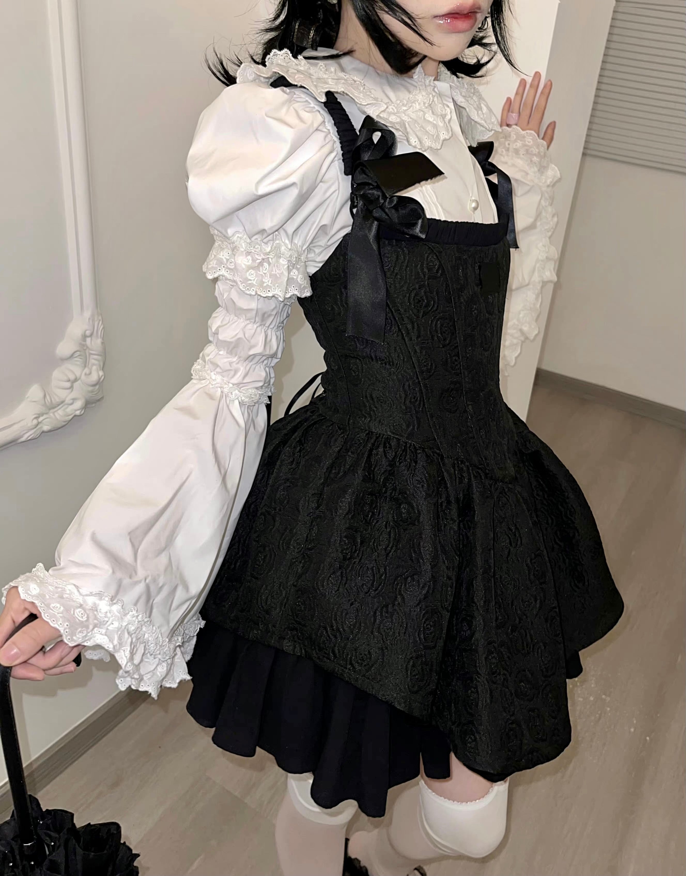 Get trendy with Nololita Hallucination Rose Dress Set - Dress available at Peiliee Shop. Grab yours for $79.90 today!
