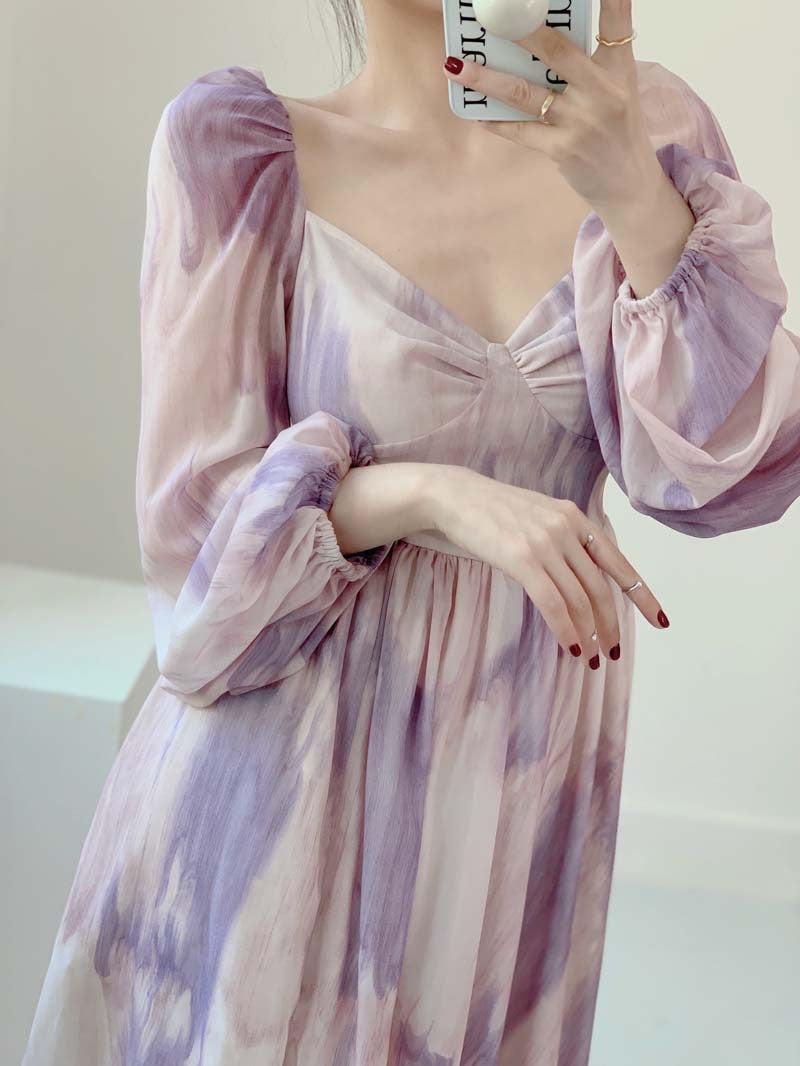 Get trendy with Lilac Floral Dress Gown - Dresses available at Peiliee Shop. Grab yours for $38.60 today!