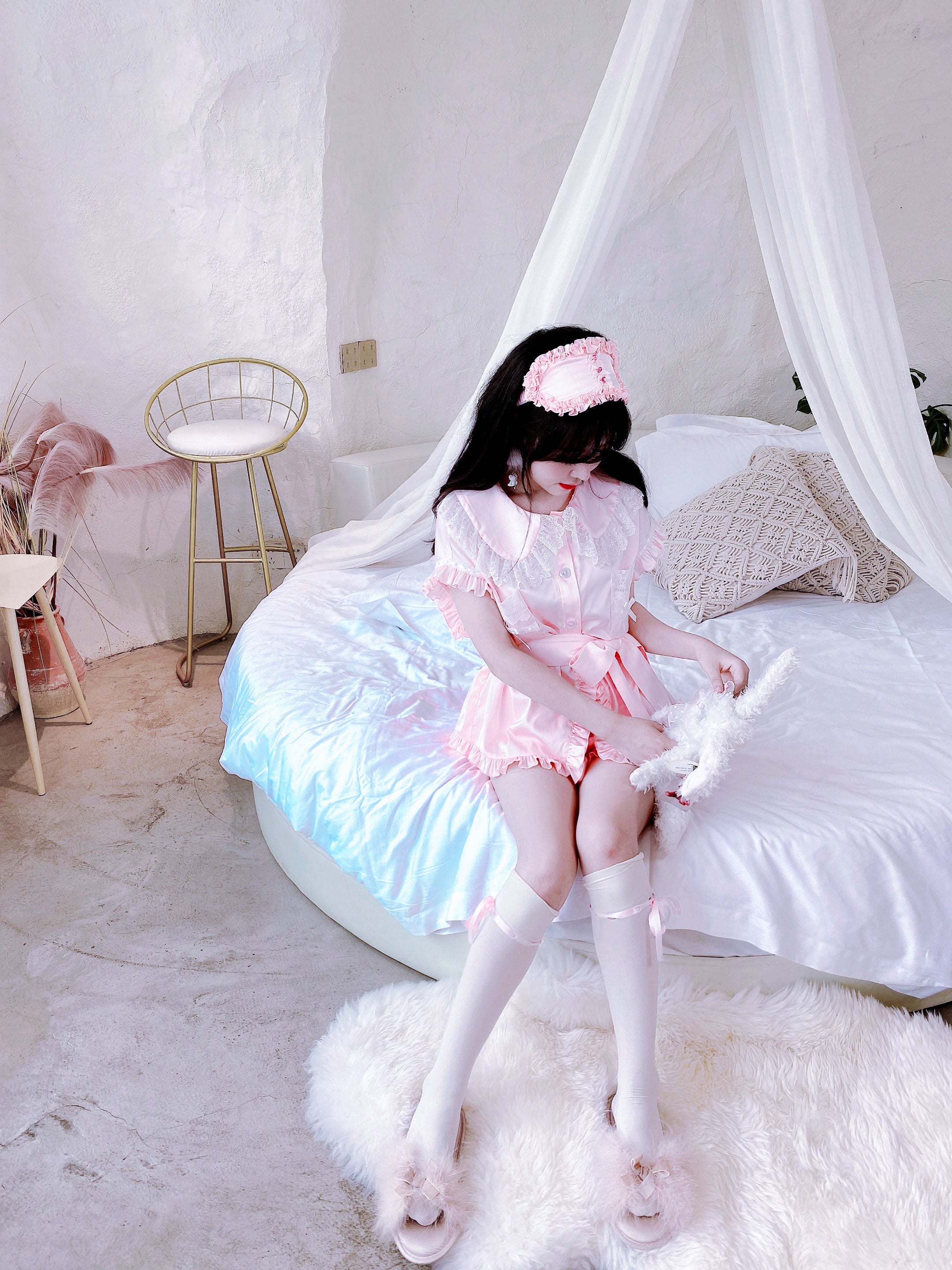 Get trendy with Angelic Rosé Satin Lounge wear set - available at Peiliee Shop. Grab yours for $12 today!