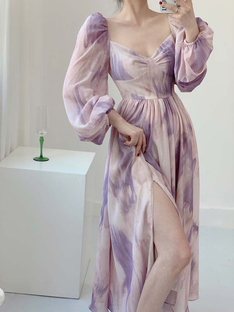 Get trendy with Lilac Floral Dress Gown - Dresses available at Peiliee Shop. Grab yours for $38.60 today!