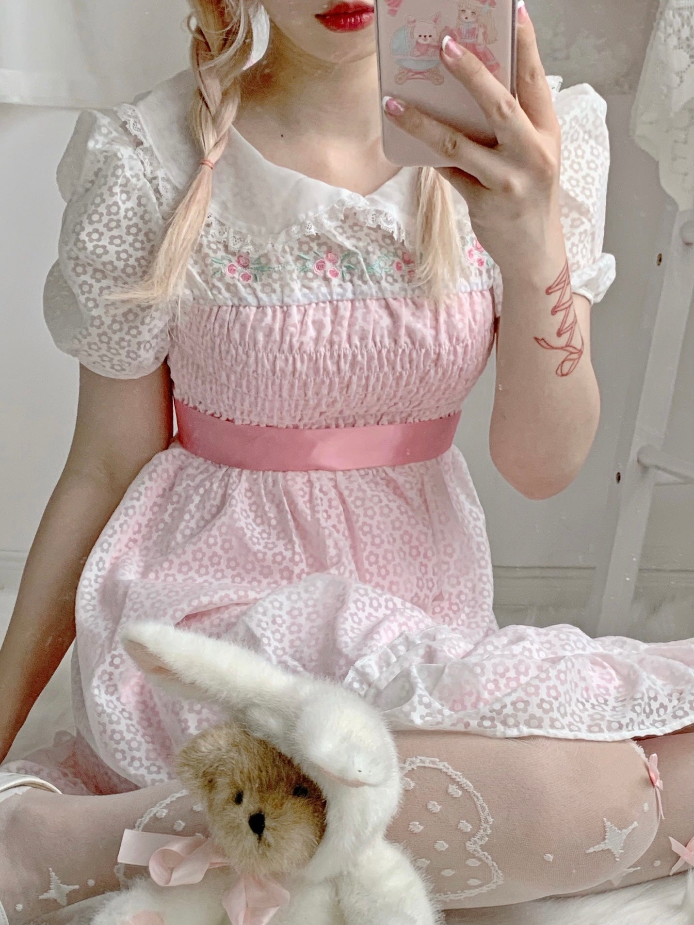 Get trendy with Rose Mist French Romantic Dress - available at Peiliee Shop. Grab yours for $58 today!