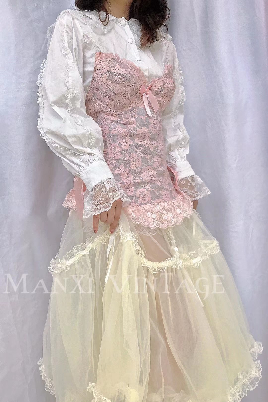 Get trendy with Cloudy Pink Lace Corset Top - available at Peiliee Shop. Grab yours for $69.90 today!