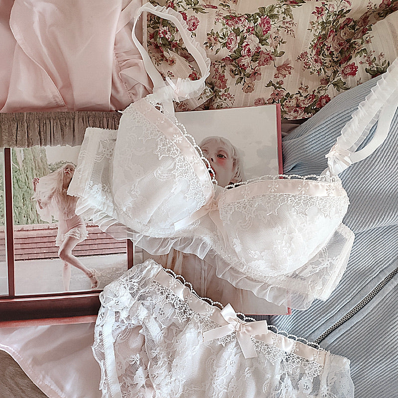 Get trendy with Angel Ribbon for stars and roses Bra Set - lingerie available at Peiliee Shop. Grab yours for $26 today!