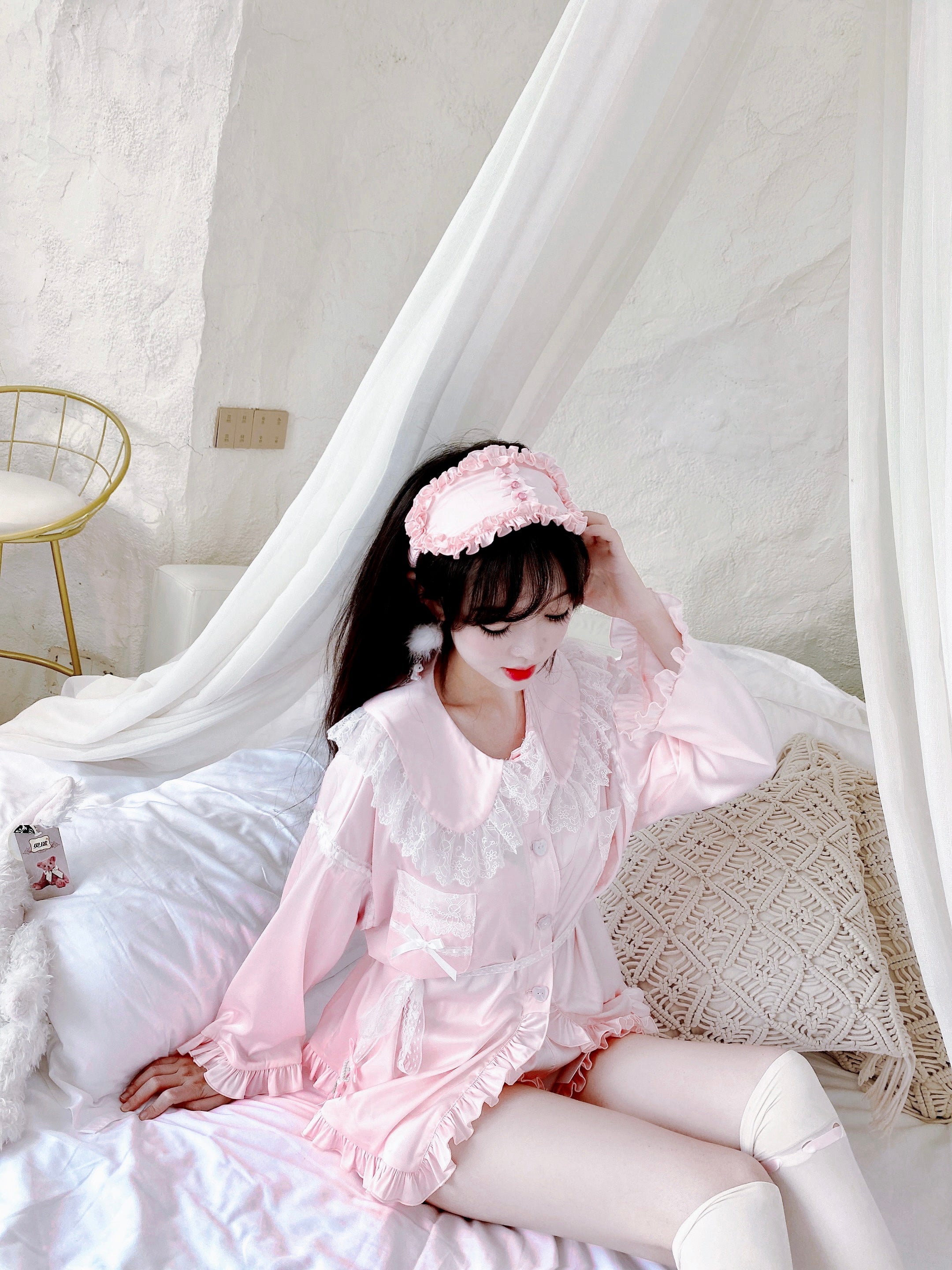 Get trendy with Angelic Rosé Satin Lounge wear set - available at Peiliee Shop. Grab yours for $12 today!