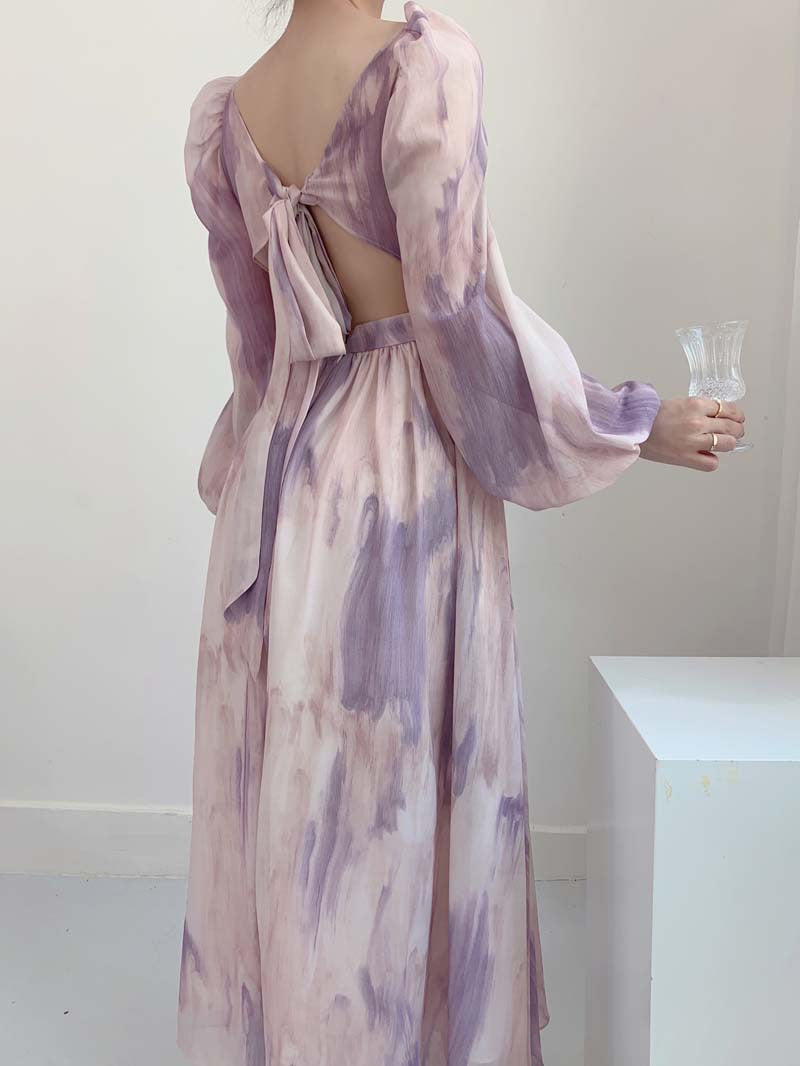 Get trendy with Lilac Floral Dress Gown - Dresses available at Peiliee Shop. Grab yours for $38.60 today!