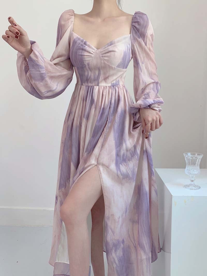 Get trendy with Lilac Floral Dress Gown - Dresses available at Peiliee Shop. Grab yours for $38.60 today!