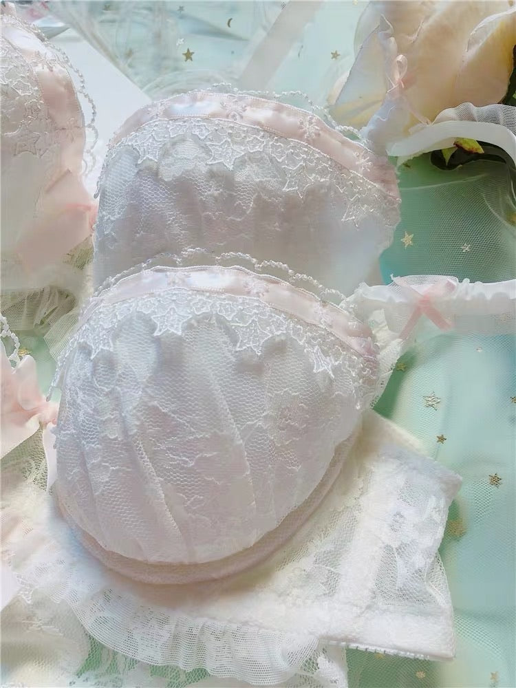 Get trendy with Angel Ribbon for stars and roses Bra Set - lingerie available at Peiliee Shop. Grab yours for $26 today!