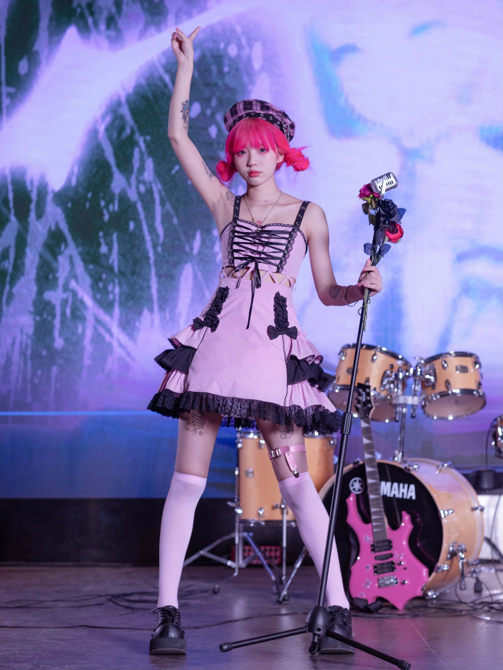 Get trendy with Cyber Punk Evil Idol Dress Set - available at Peiliee Shop. Grab yours for $109 today!