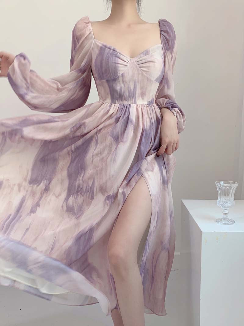Get trendy with Lilac Floral Dress Gown - Dresses available at Peiliee Shop. Grab yours for $38.60 today!