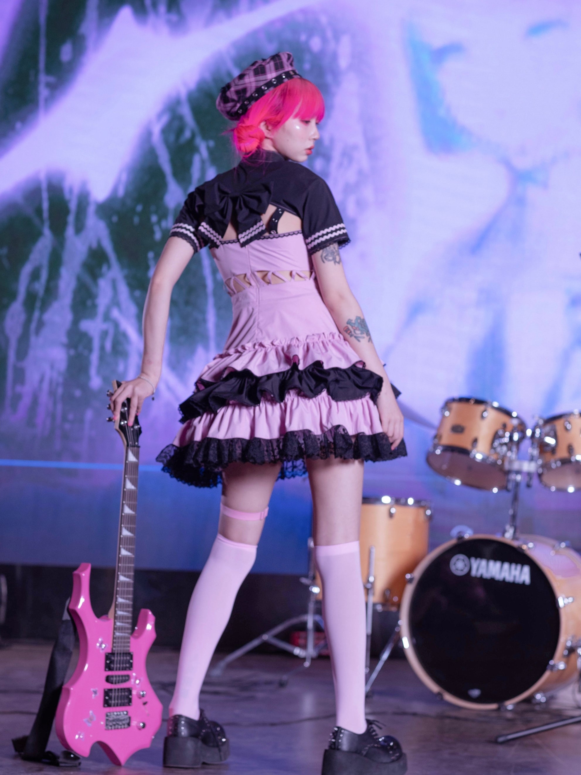 Get trendy with Cyber Punk Evil Idol Dress Set - available at Peiliee Shop. Grab yours for $109 today!