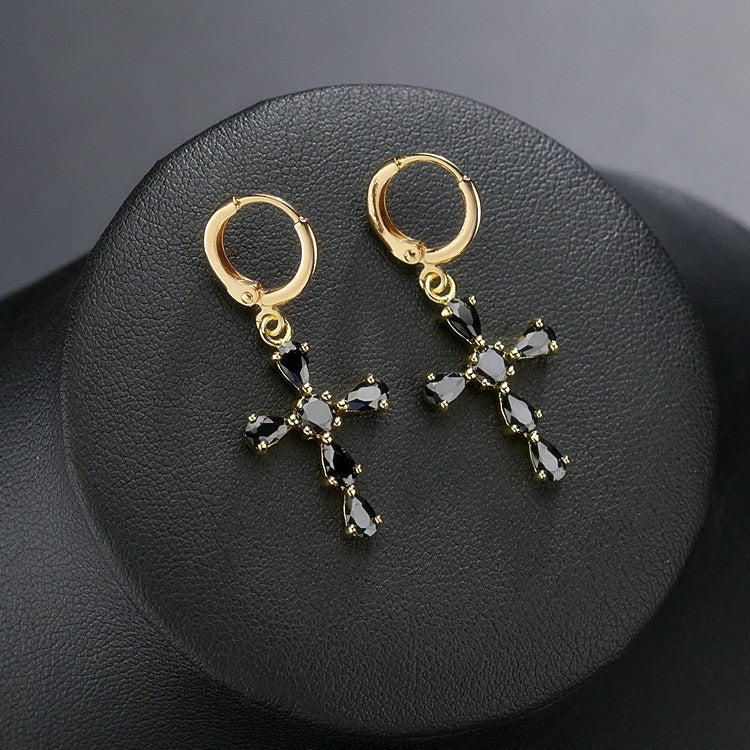 Get trendy with Saint Rose Crystal Cross Earring - available at Peiliee Shop. Grab yours for $12 today!