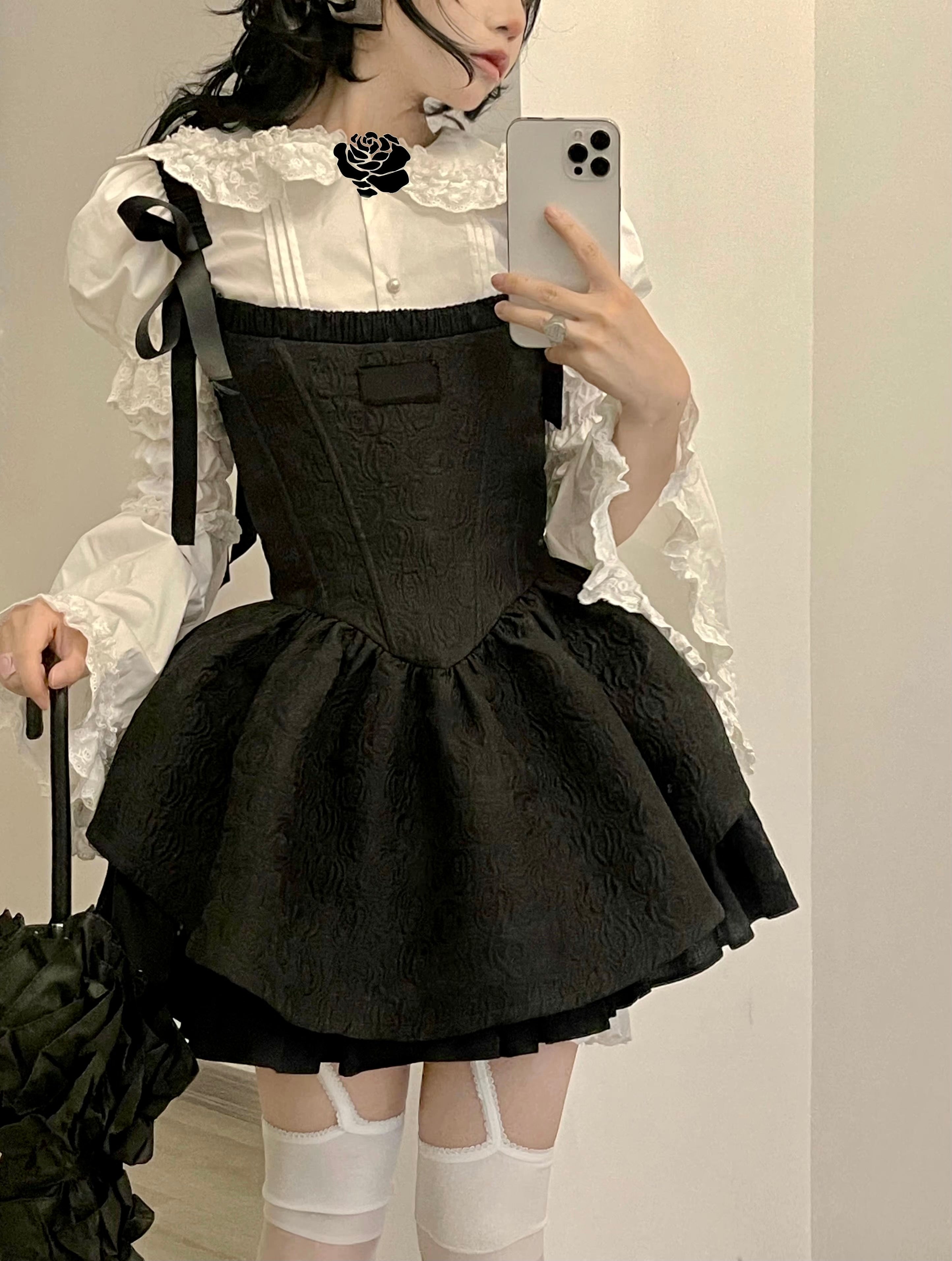 Get trendy with Nololita Hallucination Rose Dress Set - Dress available at Peiliee Shop. Grab yours for $79.90 today!