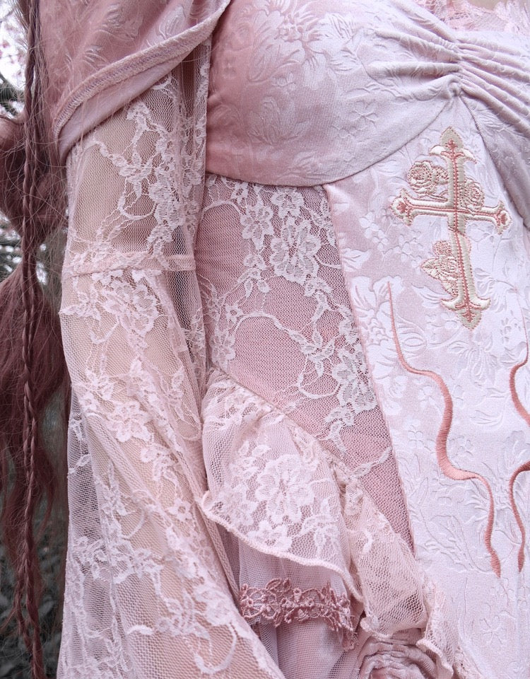 Get trendy with Sakura Dream Velvet Corset Top With Sleeves - Shirts & Tops available at Peiliee Shop. Grab yours for $55 today!