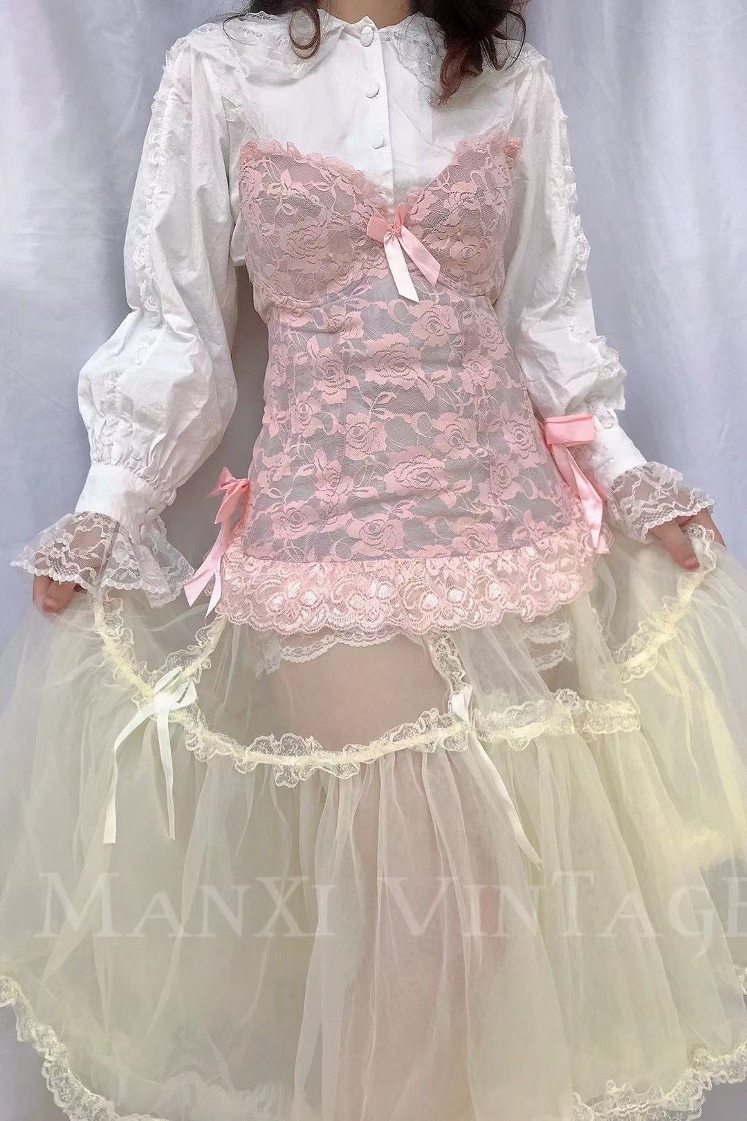 Get trendy with Cloudy Pink Lace Corset Top - available at Peiliee Shop. Grab yours for $59.90 today!