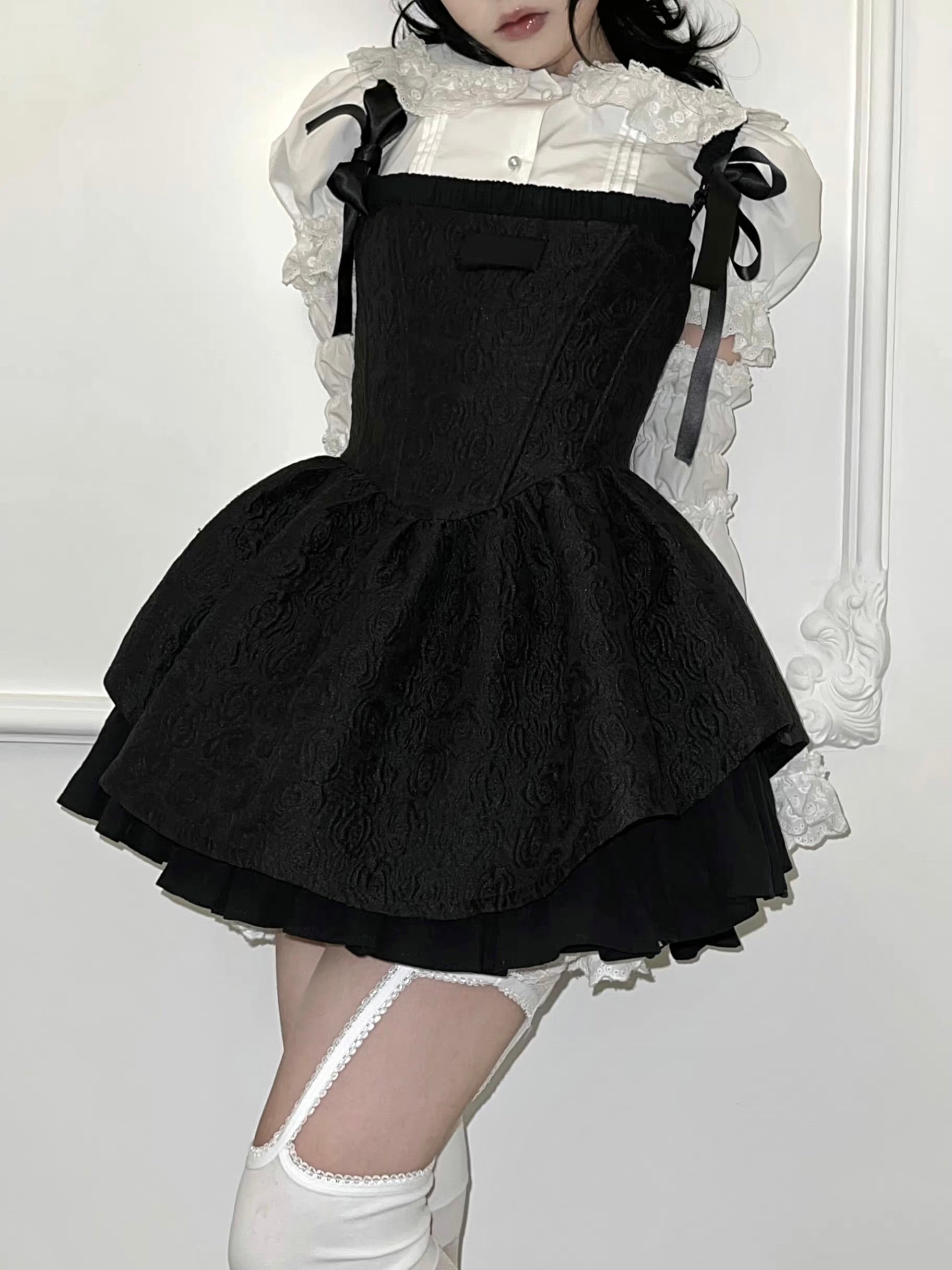 Get trendy with Nololita Hallucination Rose Dress Set - Dress available at Peiliee Shop. Grab yours for $79.90 today!