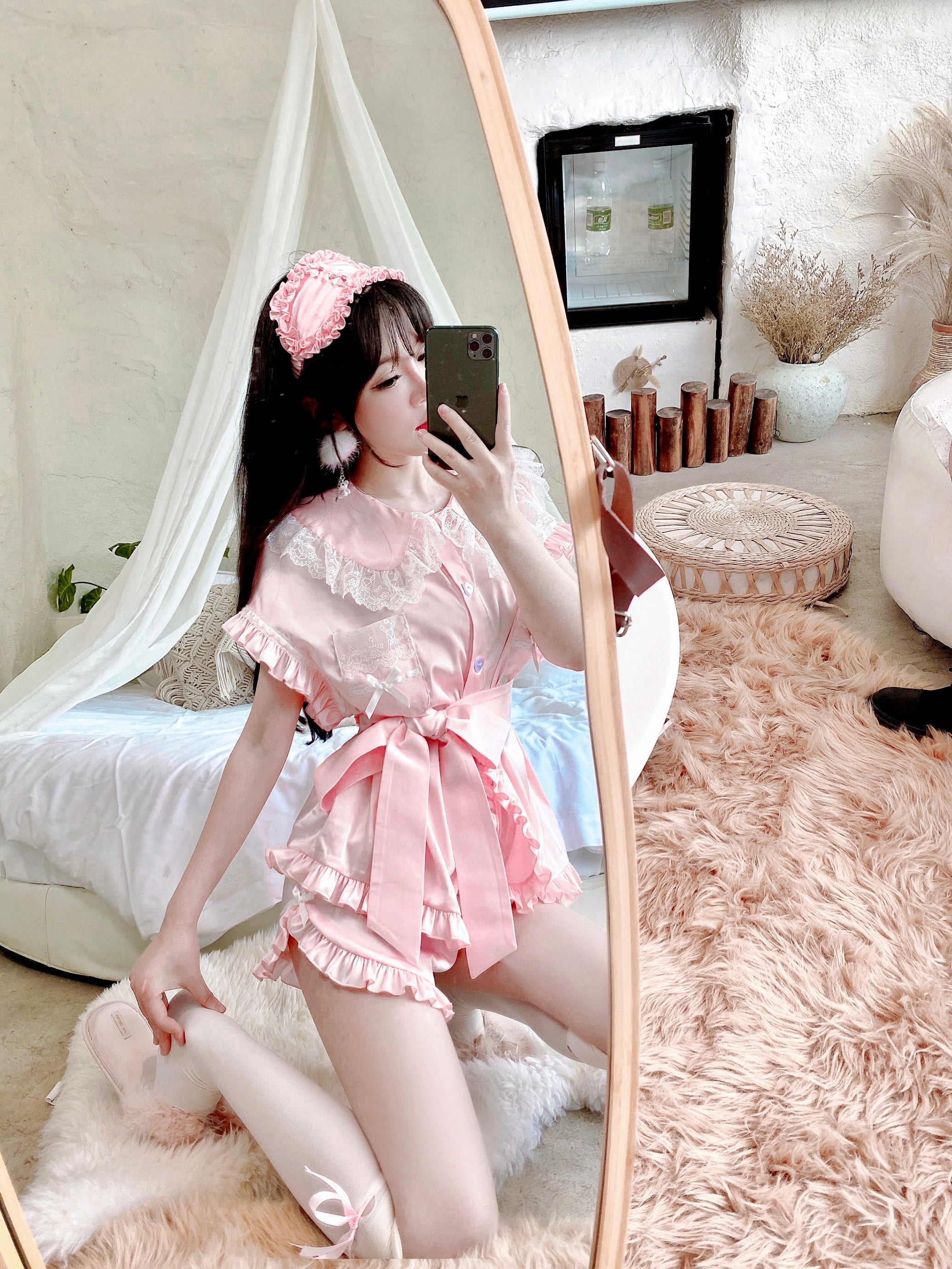 Get trendy with Angelic Rosé Satin Lounge wear set - available at Peiliee Shop. Grab yours for $12 today!