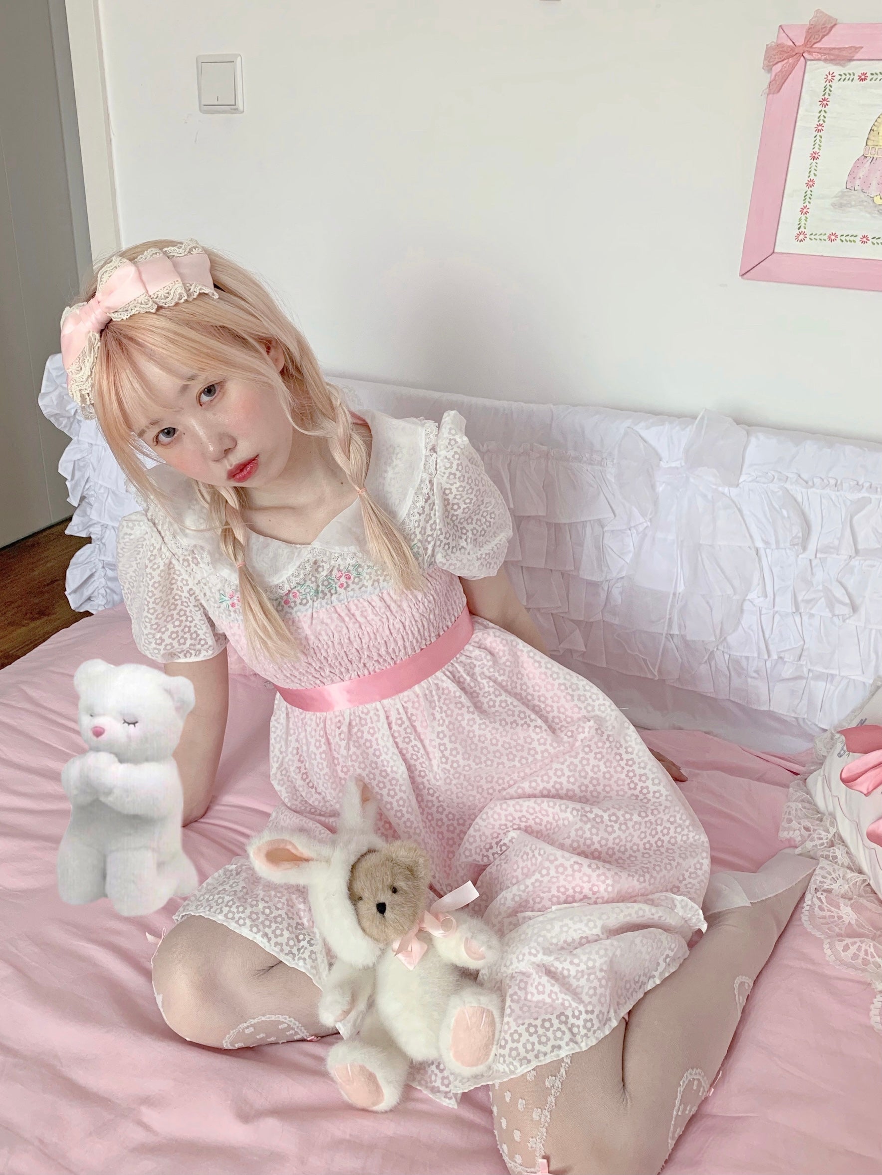 Get trendy with Rose Mist French Romantic Dress - available at Peiliee Shop. Grab yours for $58 today!
