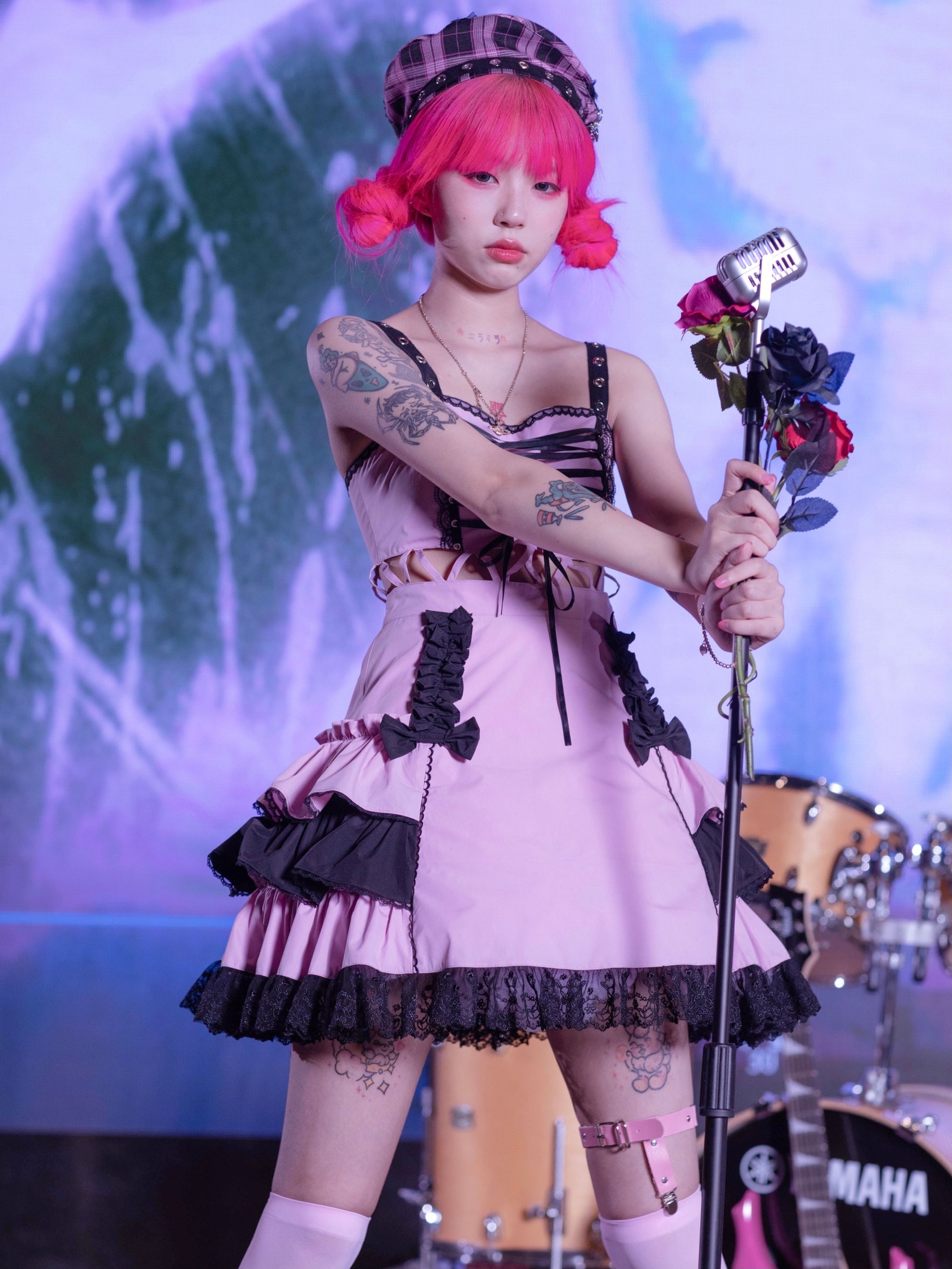 Get trendy with Cyber Punk Evil Idol Dress Set - available at Peiliee Shop. Grab yours for $109 today!