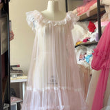 Get trendy with [August Unicorn] Rose romance transparent outer dress - Dresses available at Peiliee Shop. Grab yours for $75 today!