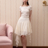 [Valentines Day Sale 2026] KiraYura Floral Vintage Ribbon Crop Top