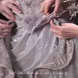 Blood Supply Open-front Lace Mesh Hem For Moonlight Spirit Underbreast Corset and Floral Elf Corset