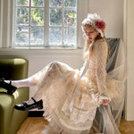 Get trendy with [August Unicorn] Wedding Lace Cake  Skirt - Dresses available at Peiliee Shop. Grab yours for $129 today!