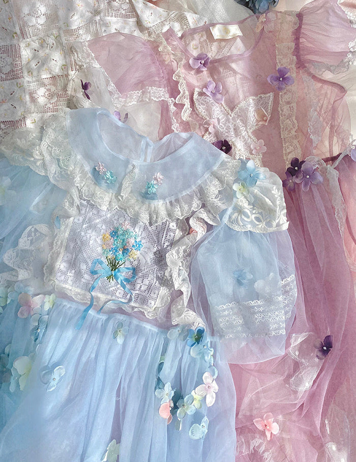 Get trendy with [August Unicorn] Handmade Floral Heaven Dress - Dresses available at Peiliee Shop. Grab yours for $222 today!