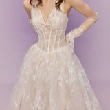 - Songe Atelier - Peach Flower Mist Wedding Bridal Dress Tailor Made