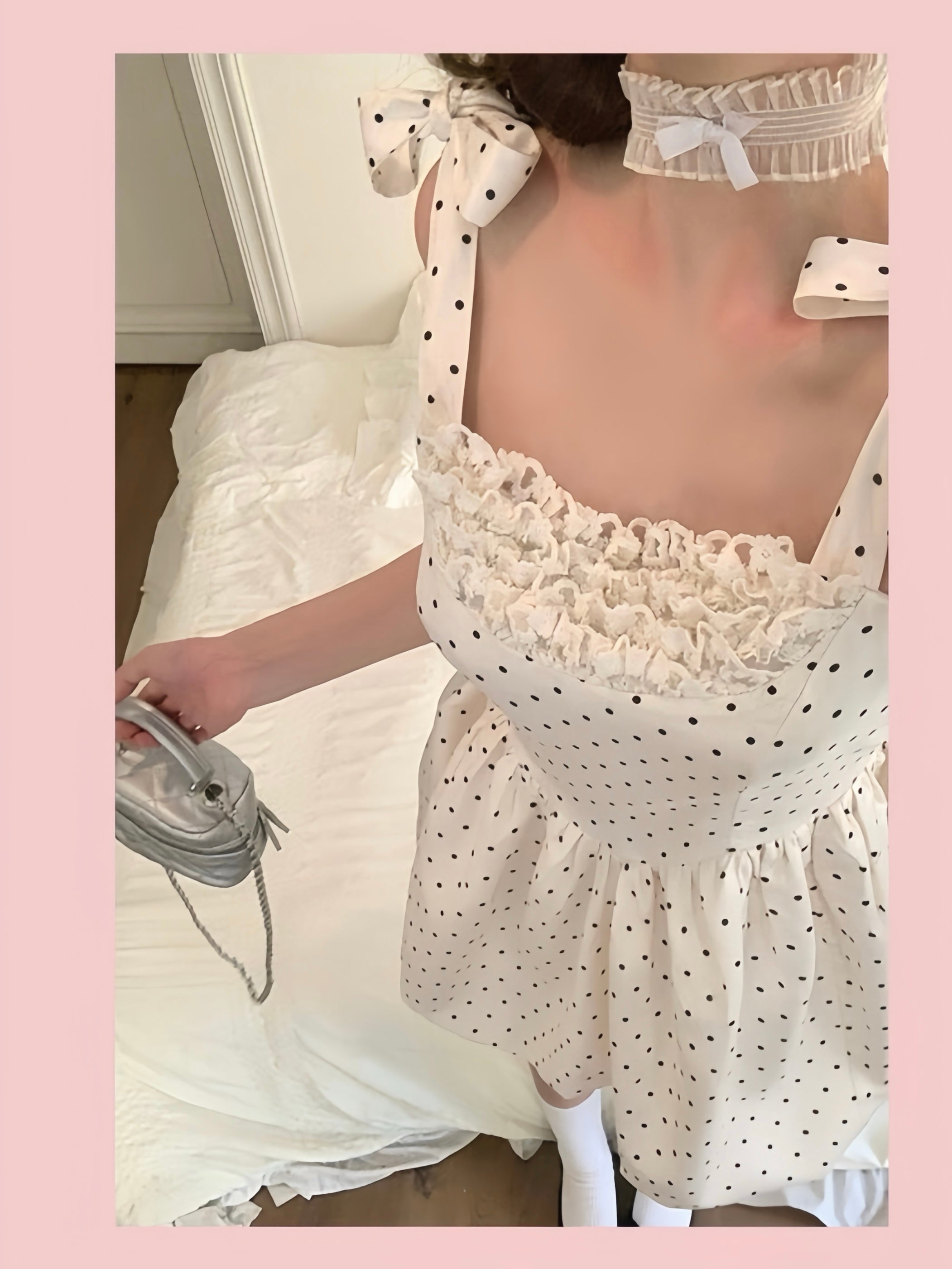 Get trendy with [Leonie] Polka Dot Doll Mini Dress - Clothing available at Peiliee Shop. Grab yours for $39 today!