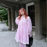 [August Unicorn] The Girl Gingham Babydoll Thin Coat