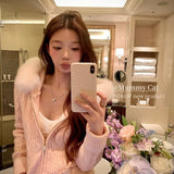 [Mummy Cat] Christmas Time Vintage Faux Fur Knit Hoodie