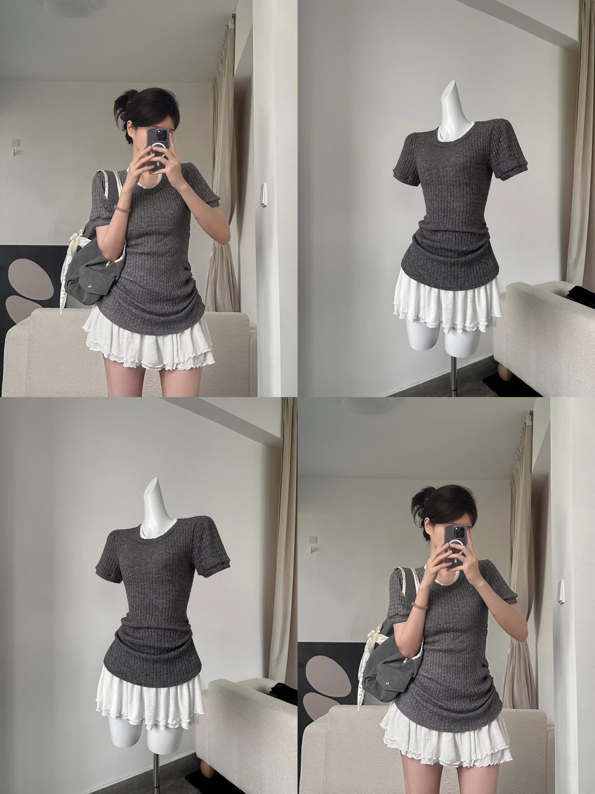 Get trendy with [Customizable] High school sweetheart 2 in 1 cotton mini dress -  available at Peiliee Shop. Grab yours for $45 today!