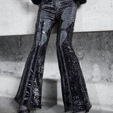 [Blood Supply] Shadow Stalker Gothic Slim Fit Low Waist Flared Pants