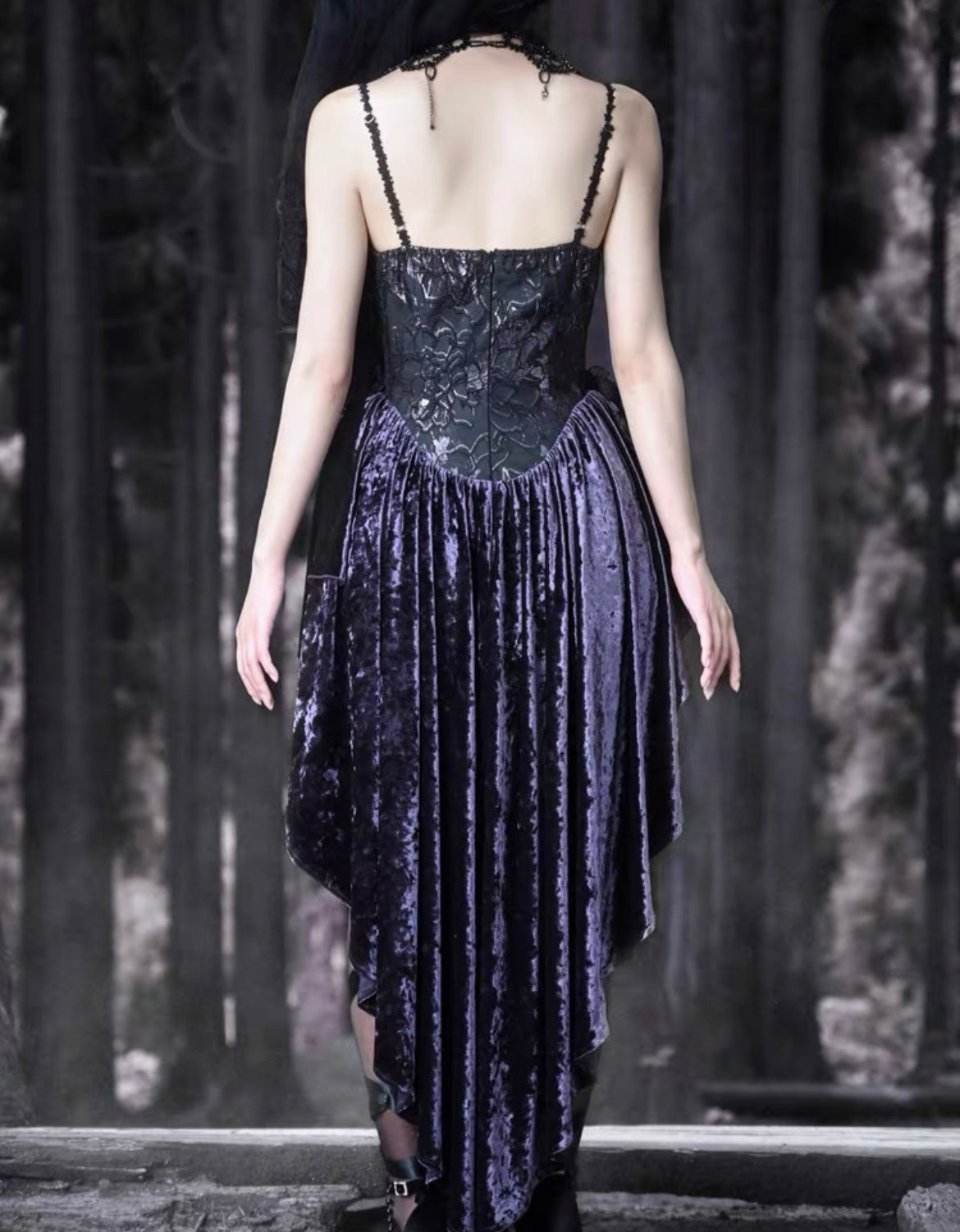 Get trendy with [Blood Supply]Moon Goddess Gothic Velvet Halloween Dress - Clothing available at Peiliee Shop. Grab yours for $55 today!