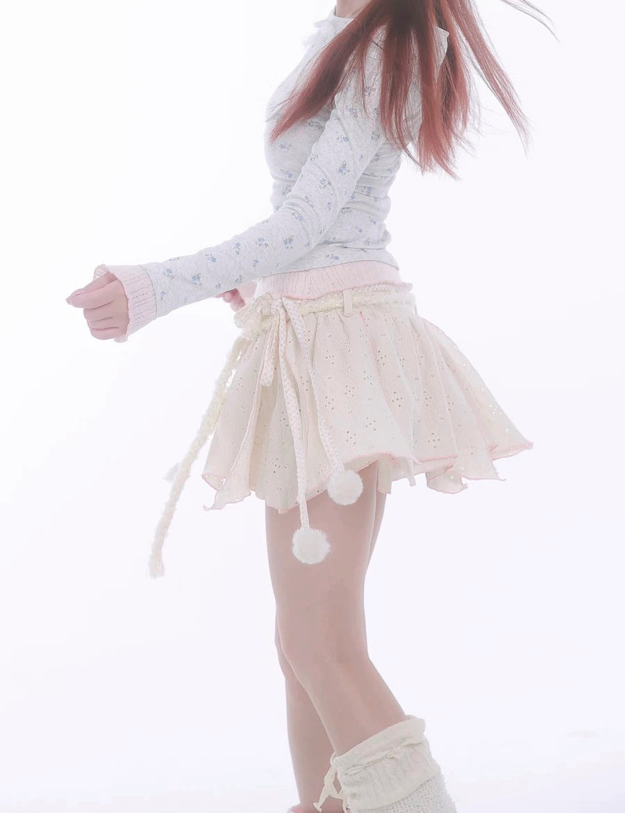 Get trendy with [Rose Island] Soft Cotton Dream Autumn Whisper Mini Skirt -  available at Peiliee Shop. Grab yours for $44 today!