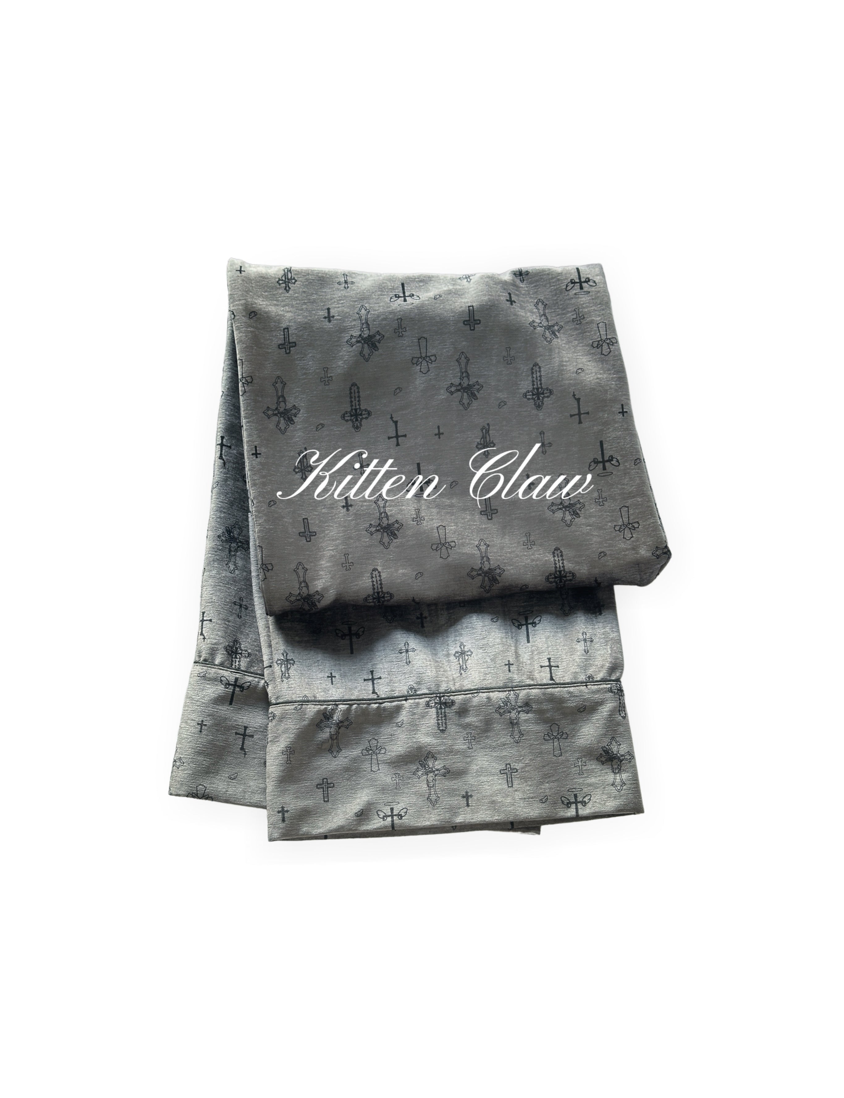 KittenClaw Dark Grey Dream Cross Pajamas Set
