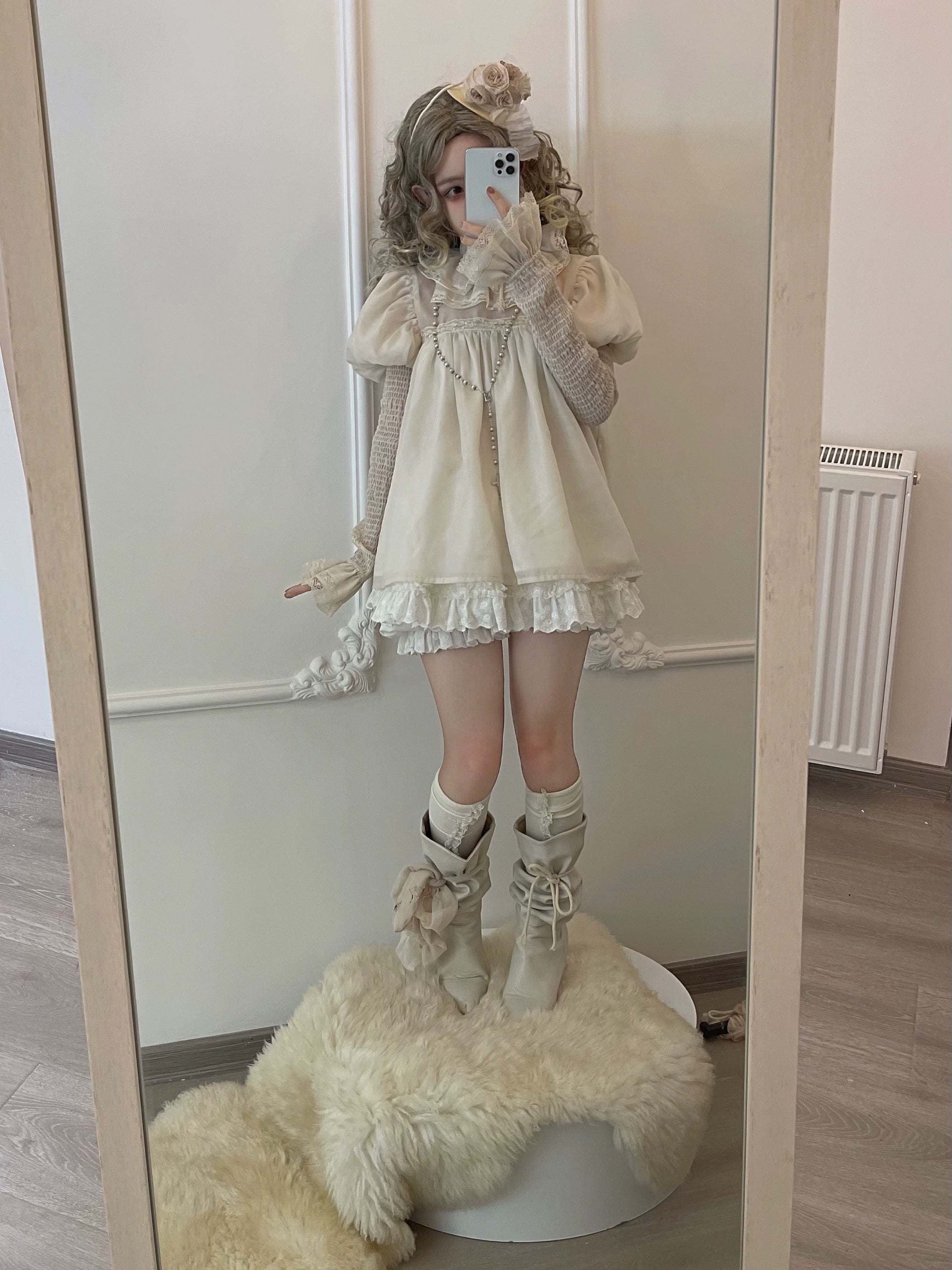 Get trendy with [Nololita] Hallucination Rose The Missing Moon Silk Like Cotton Shirt Christmas - Shirts & Tops available at Peiliee Shop. Grab yours for $36 today!