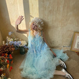 August Unicorn Cloud Ruffle Fairy Dress
