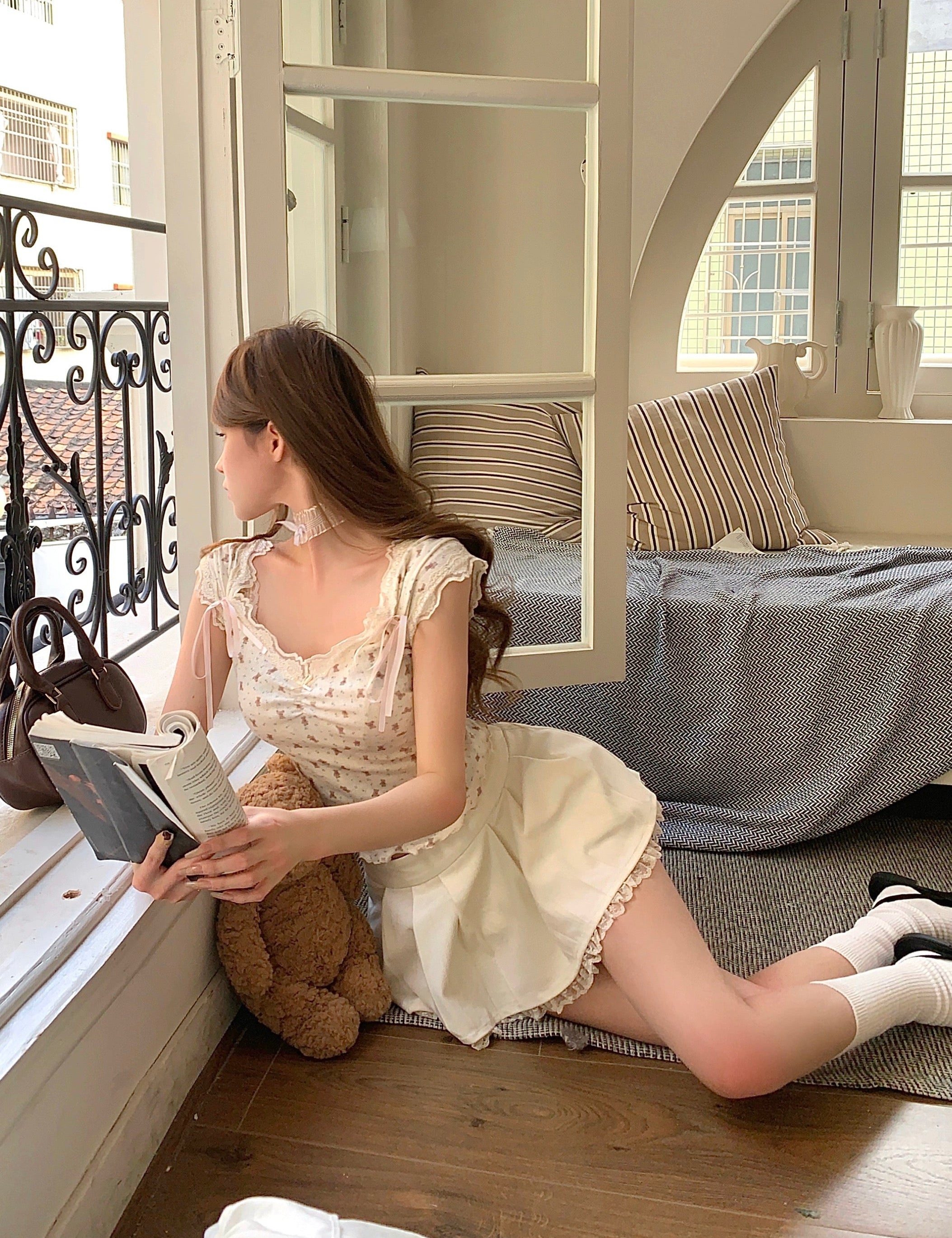 Get trendy with Spring Breeze floral girl set with top and skirt - Clothing available at Peiliee Shop. Grab yours for $28 today!