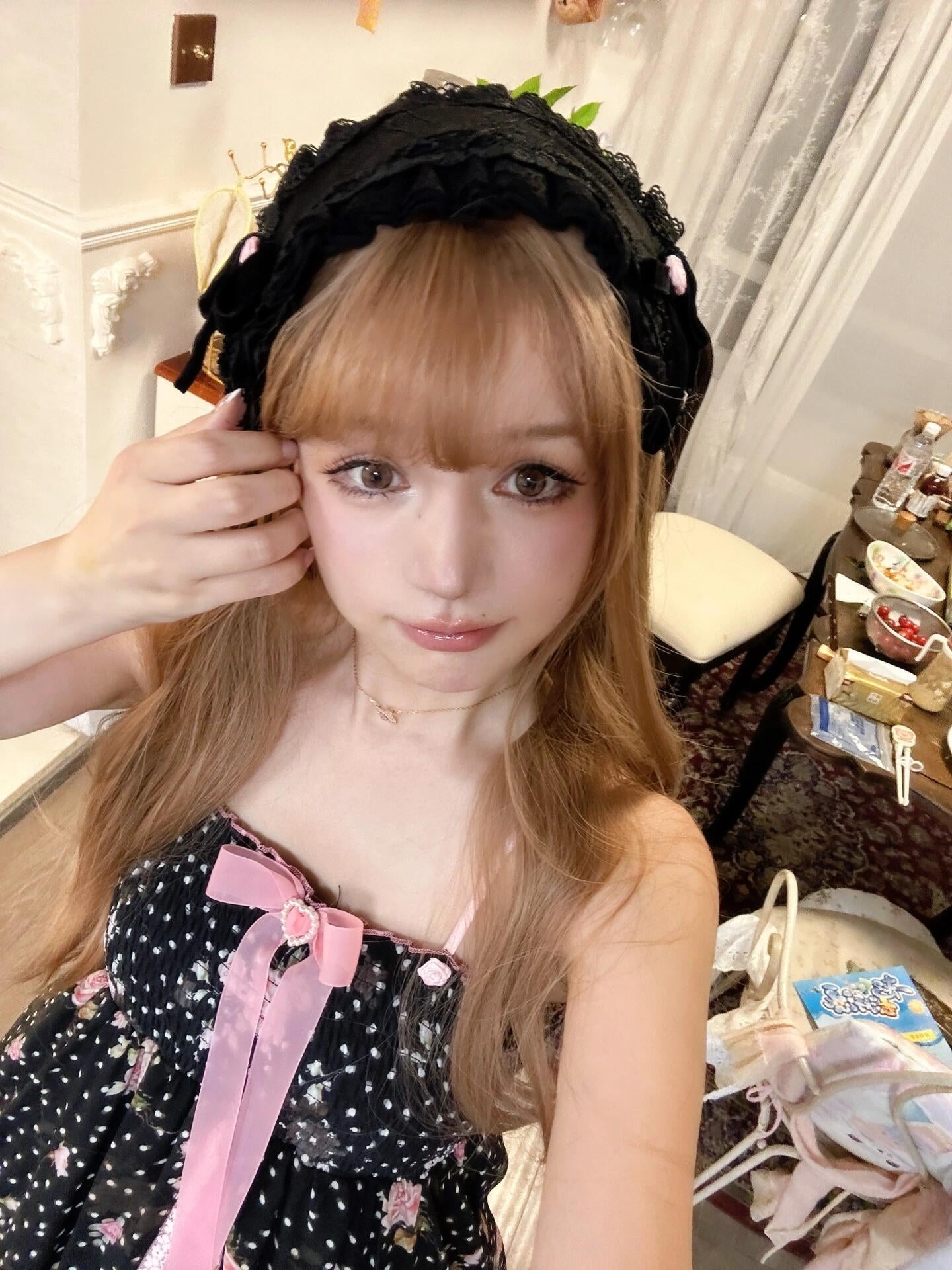 Get trendy with [Evil Tooth] Midnight Rose Gyaru Girl Floral Mini Dress - Shirts & Tops available at Peiliee Shop. Grab yours for $46 today!