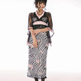 Evil Tooth Zebra Agejo Gal Midi Dress
