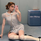 Coquette Babydoll Gingham romper jumpsuit