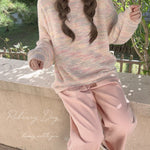 Get trendy with Pastel Rainbow Soft Pastel Knitting Oversized Sweater - Sweater available at Peiliee Shop. Grab yours for $19.90 today!