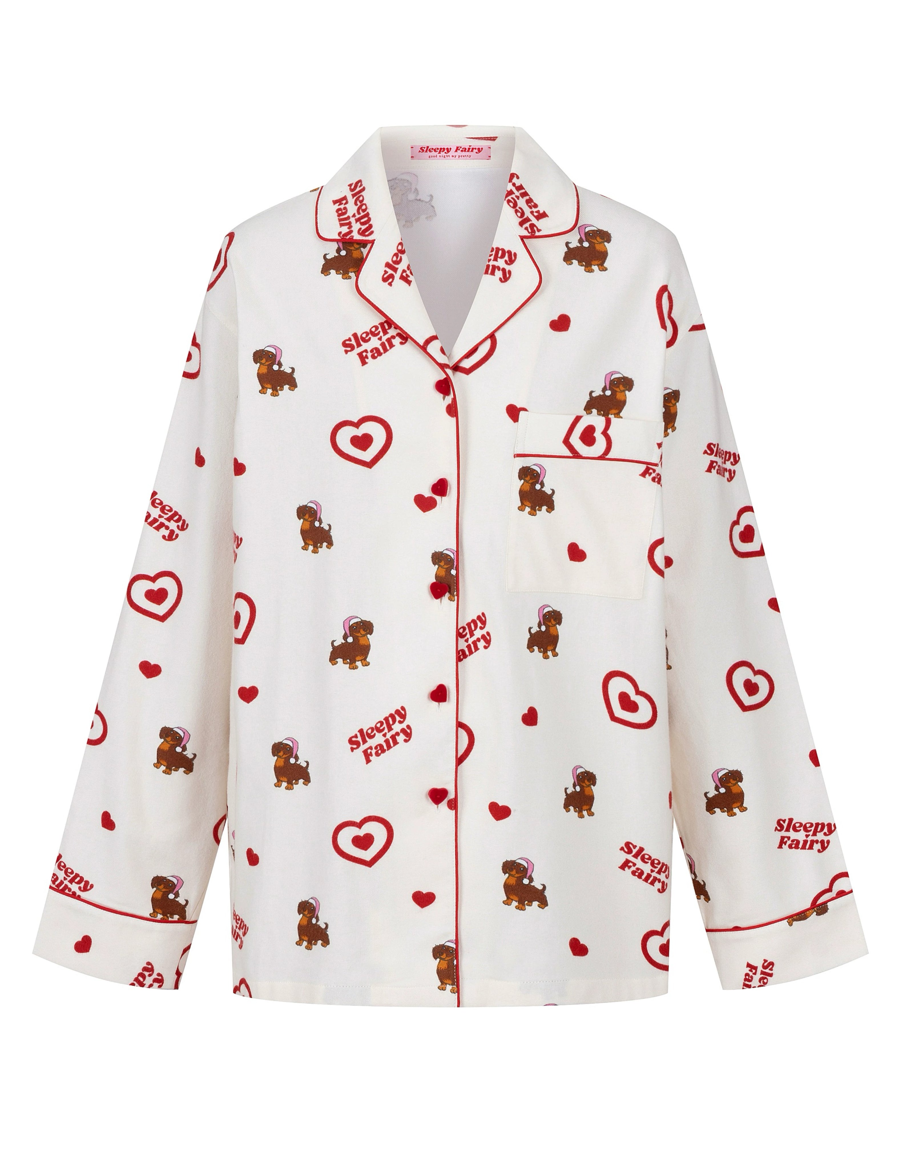 Sleepy Fairy Dachshund Brushed Flannel Pajama Set